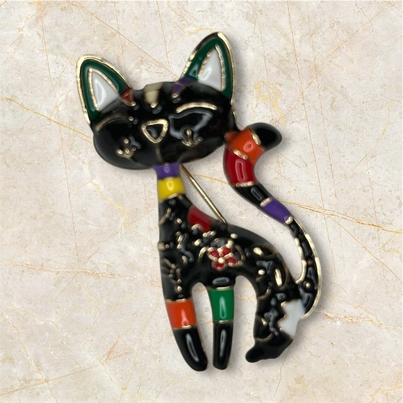 Jewelry - Colorful Cat Brooch